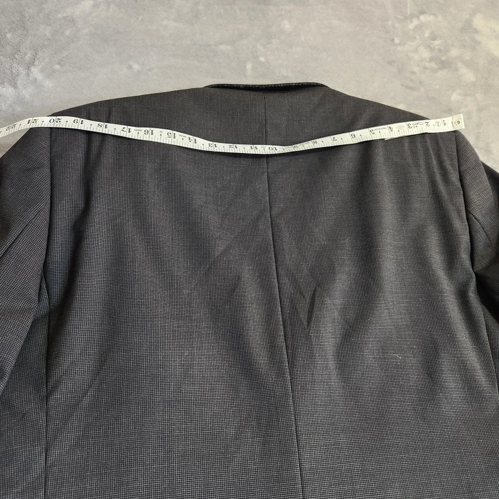 Jack Victor Select Wool Sport Coat Blazer Jacket Navy Neptune Check Mens 48R